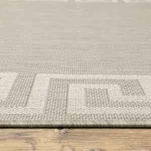 HomeRoots 7' Gray and Ivory Stain Resistant Area Rug - Stylish, Durable, Easy-Care Design for Indoor & Outdoor Use 9'10" x 12'10" 507792