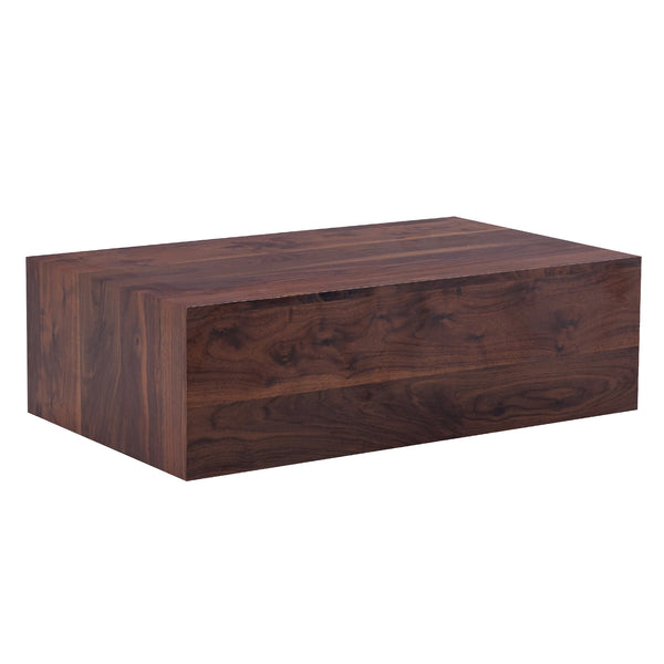 English Elm 39.3*23.6*12 Walnut Wood Grain MDF Coffee Table - No-Assembly Luxury Side Table for Modern Living Room Elegance W1512P397347