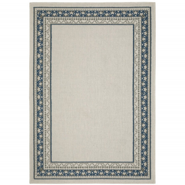HomeRoots 5' Durable Blue and Beige Stain Resistant Indoor/Outdoor Area Rug for Easy Maintenance and Style 9'10" x 12'10" 507830
