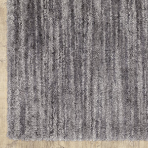 Homeroots 2' X 8' Grey Shag Power Loom Stain Resistant Runner Rug Grey Polyester 507837