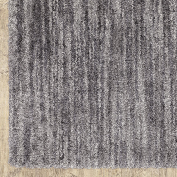 Homeroots 2' X 8' Grey Shag Power Loom Stain Resistant Runner Rug Grey Polyester 507837