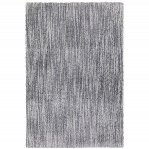 Homeroots 7' X 10' Gray Shag Power Loom Area Rug Grey Polyester 507840