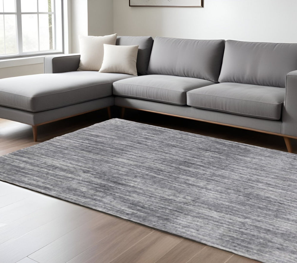 HomeRoots 10' Luxurious Grey Shag Area Rug - Stain Resistant, Soft Pile, Perfect for Modern Living Spaces 10' X 13' 507842