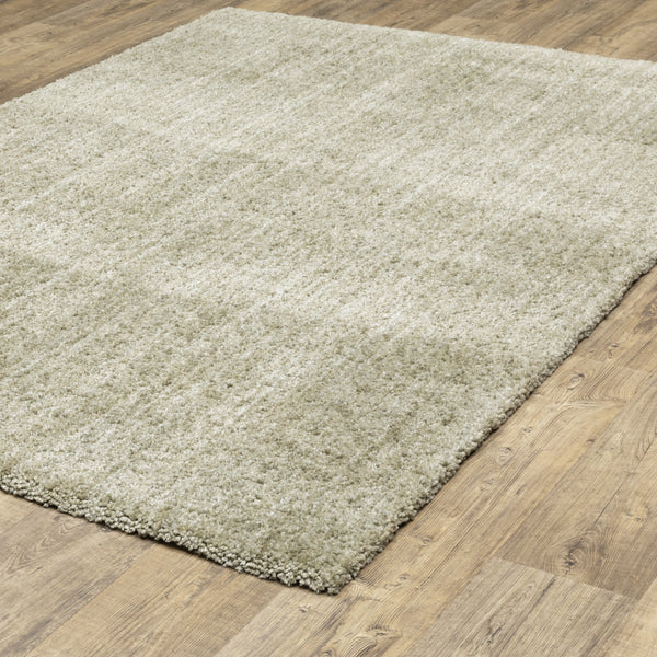 Homeroots 7' X 10' Stone Shag Power Loom Area Rug Stone Polyester 507846