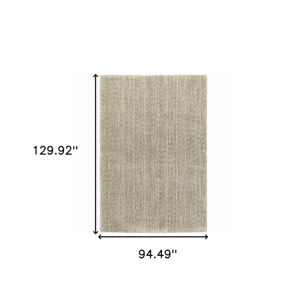 Homeroots 8' X 11' Stone Shag Power Loom Stain Resistant Area Rug Stone Polyester 507847