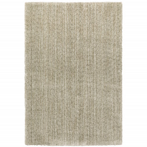 Homeroots 10' X 13' Stone Shag Power Loom Stain Resistant Area Rug Stone Polyester 507848
