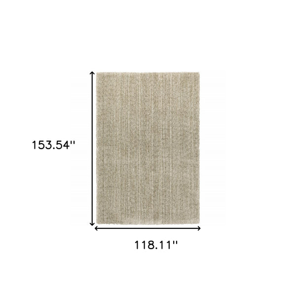 Homeroots 10' X 13' Stone Shag Power Loom Stain Resistant Area Rug Stone Polyester 507848