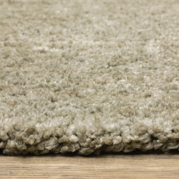 Homeroots 10' X 13' Stone Shag Power Loom Stain Resistant Area Rug Stone Polyester 507848