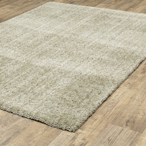 Homeroots 10' X 13' Stone Shag Power Loom Stain Resistant Area Rug Stone Polyester 507848