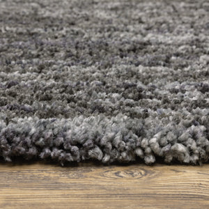 Homeroots 2' X 8' Charcoal Shag Power Loom Stain Resistant Runner Rug Charcoal Polyester 507849