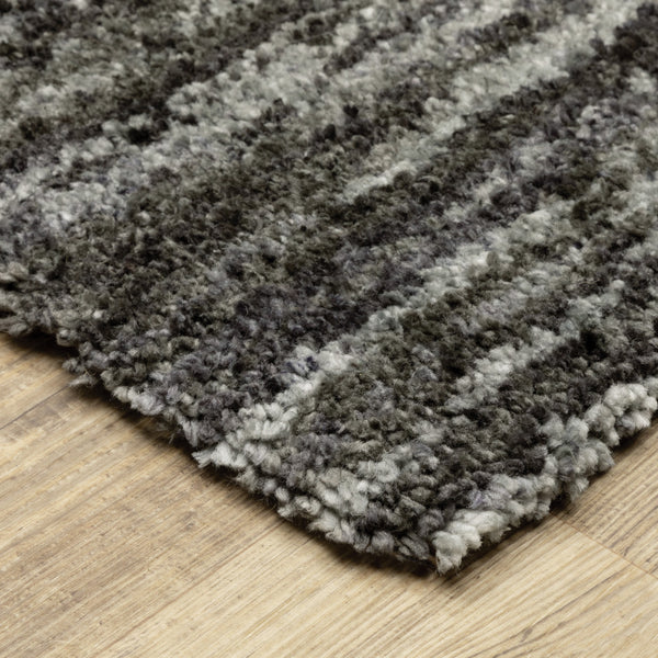 Homeroots 4' X 6' Charcoal Shag Power Loom Stain Resistant Area Rug Charcoal Polyester 507850