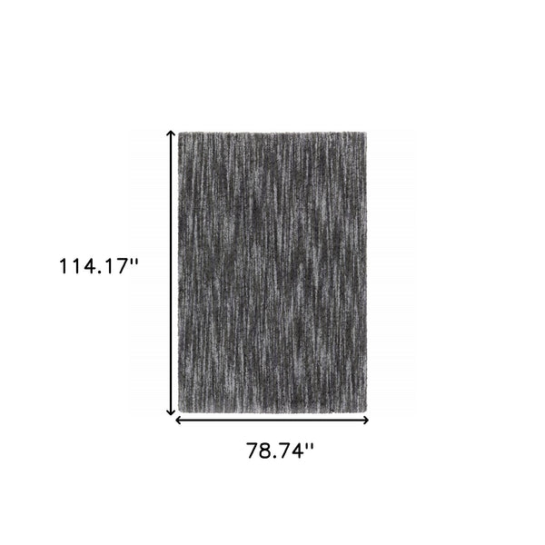 Homeroots 7' X 10' Charcoal Shag Power Loom Area Rug Charcoal Polyester 507852