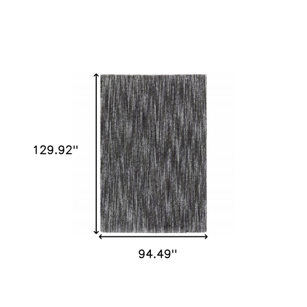 Homeroots 8' X 11' Charcoal Shag Power Loom Stain Resistant Area Rug Charcoal Polyester 507853