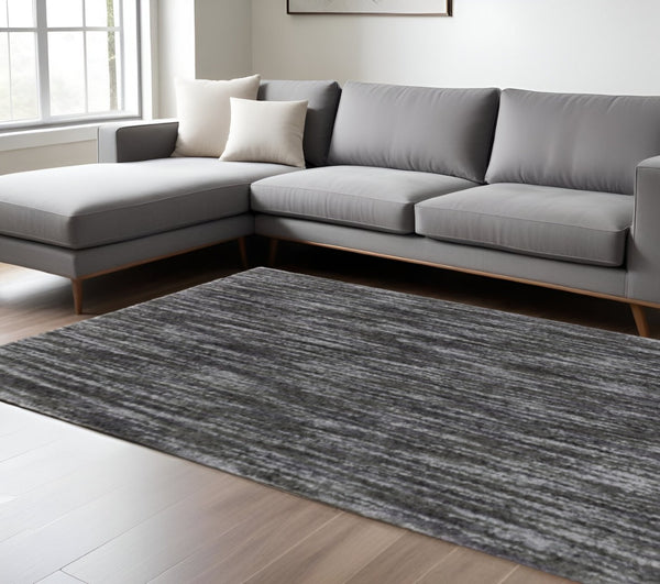 HomeRoots 10' Luxurious Grey Shag Area Rug - Stain Resistant, Soft Pile, Perfect for Modern Living Spaces 10' X 13' 507854