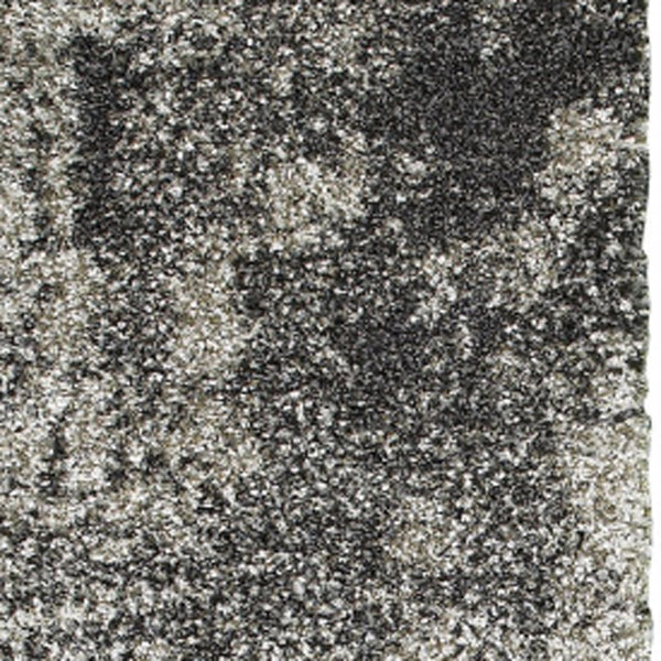 Homeroots 2' X 8' Charcoal Silver And Grey Abstract Shag Power Loom Stain Resistant Runner Rug Grey,Charcoal Polypropylene 507856