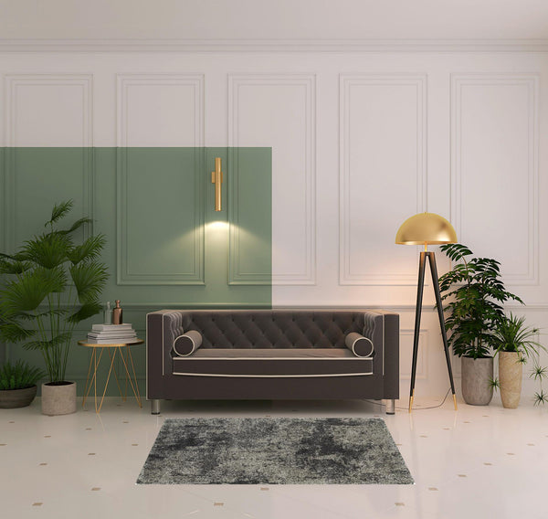 Homeroots 4' X 6' Black And Gray Abstract Shag Power Loom Area Rug Grey,Charcoal Polypropylene 507857