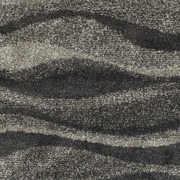 HomeRoots 8' Black and Gray Abstract Shag Runner Rug - Modern, Durable, and Easy-Care for High-Traffic Areas 4' X 6' 507865