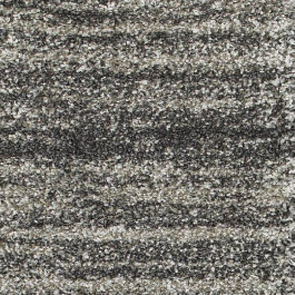 HomeRoots 8' Black and Gray Geometric Shag Runner Rug - Cozy, Durable, Modern Design for Hallways & Entryways 2'3" x 7'6" 507907