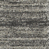 Homeroots 8' Black And Gray Geometric Shag Power Loom Runner Rug  Polypropylene 507907