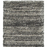 Homeroots 8' Black And Gray Geometric Shag Power Loom Runner Rug  Polypropylene 507907