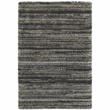 Homeroots 6' X 9' Charcoal Silver And Grey Geometric Shag Power Loom Stain Resistant Area Rug  Polypropylene 507910