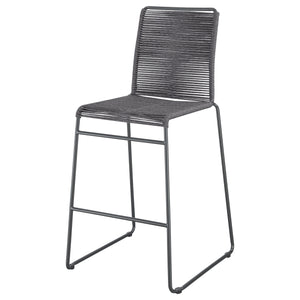 English Elm Jerome Charcoal Woven Rope Bar Chairs Set Of 2 – Modern Comfort For Stylish Home Bars & Dining Nooks B062P344942