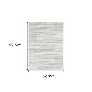 HomeRoots 2' X 8' Elegant White and Grey Abstract Runner Rug - Stain Resistant, Modern Style for High-Traffic Areas 5' X 8' 507928
