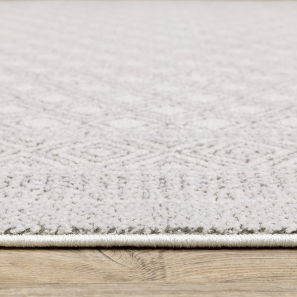 Homeroots 2' X 8' White And Grey Oriental Power Loom Stain Resistant Runner Rug  Polyester 507932