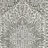 Homeroots 2' X 8' Grey And White Oriental Power Loom Stain Resistant Runner Rug  Polyester 507962