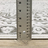 Homeroots 2' X 8' Grey And White Oriental Power Loom Stain Resistant Runner Rug  Polyester 507962