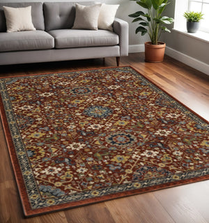 HomeRoots 2' Elegant Blue and Ivory Oriental Power Loom Runner Rug with Fringe for Stylish Hallways and Entryways 5' X 8' 507978