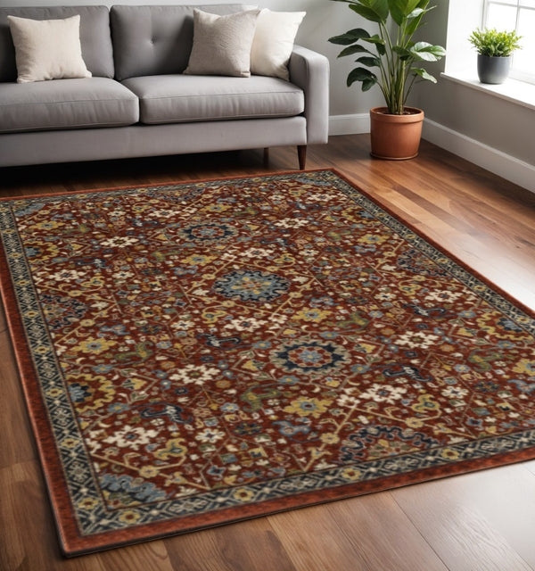HomeRoots 2' Elegant Blue and Ivory Oriental Power Loom Runner Rug with Fringe for Stylish Hallways and Entryways 5' X 8' 507978