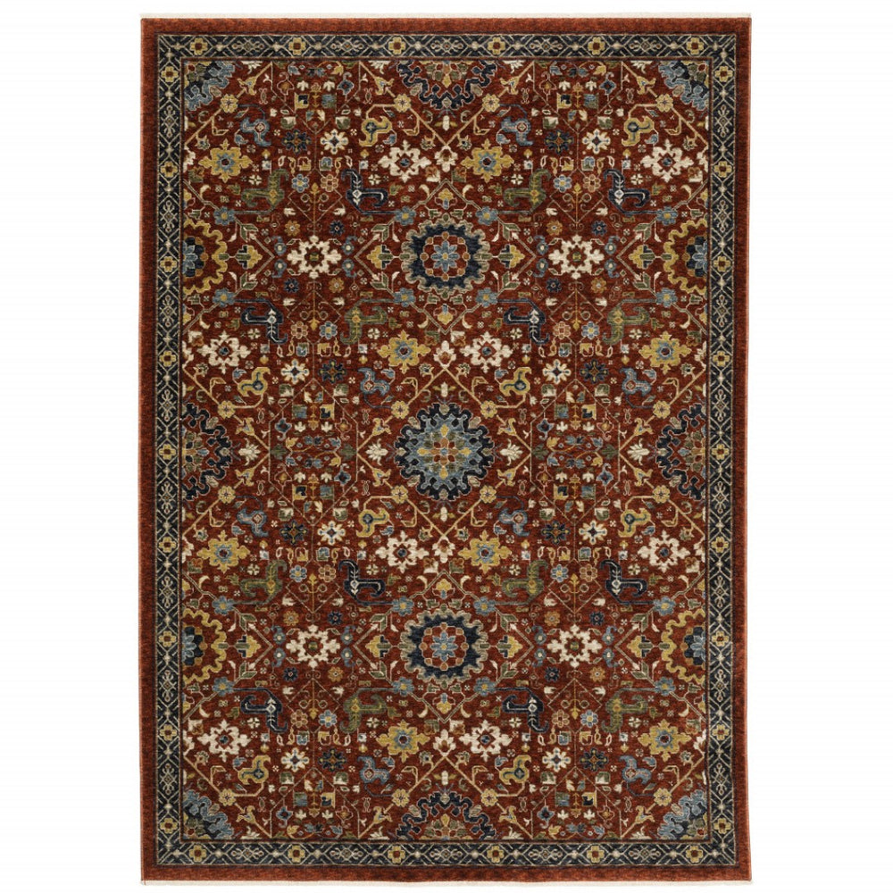 HomeRoots 2' Elegant Blue and Ivory Oriental Power Loom Runner Rug with Fringe for Stylish Hallways and Entryways 8' X 11' 507980