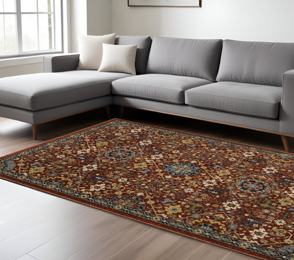 HomeRoots 2' Elegant Blue and Ivory Oriental Power Loom Runner Rug with Fringe for Stylish Hallways and Entryways 8' X 11' 507980