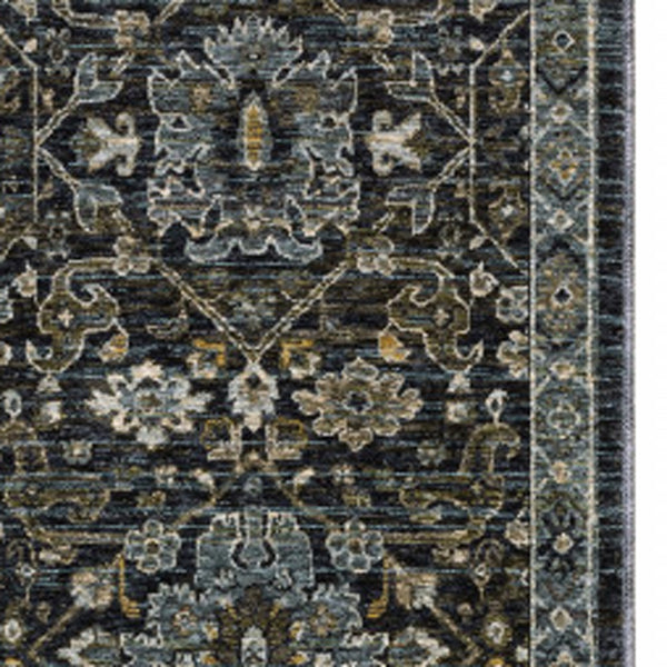 Homeroots 8' Blue And Ivory Oriental Power Loom Runner Rug  Polyester 507996