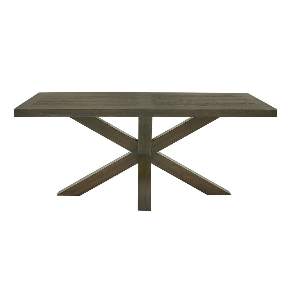 Homelegance Narvik Oak Veneer Dining Table with Sculptural Starburst Base in Weathered Grey 507GA-72RT
