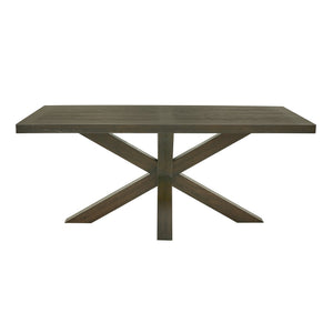 Homelegance Narvik Oak Veneer Dining Table with Sculptural Starburst Base in Weathered Grey 507GA-72RT
