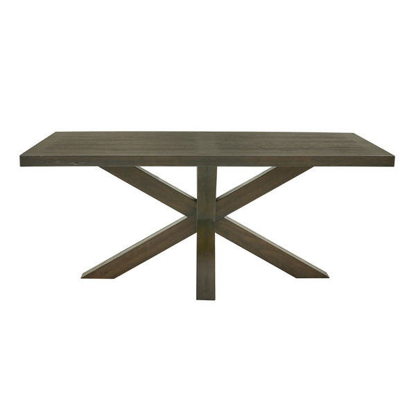 Homelegance Narvik Oak Veneer Dining Table with Sculptural Starburst Base in Weathered Grey 507GA-72RT