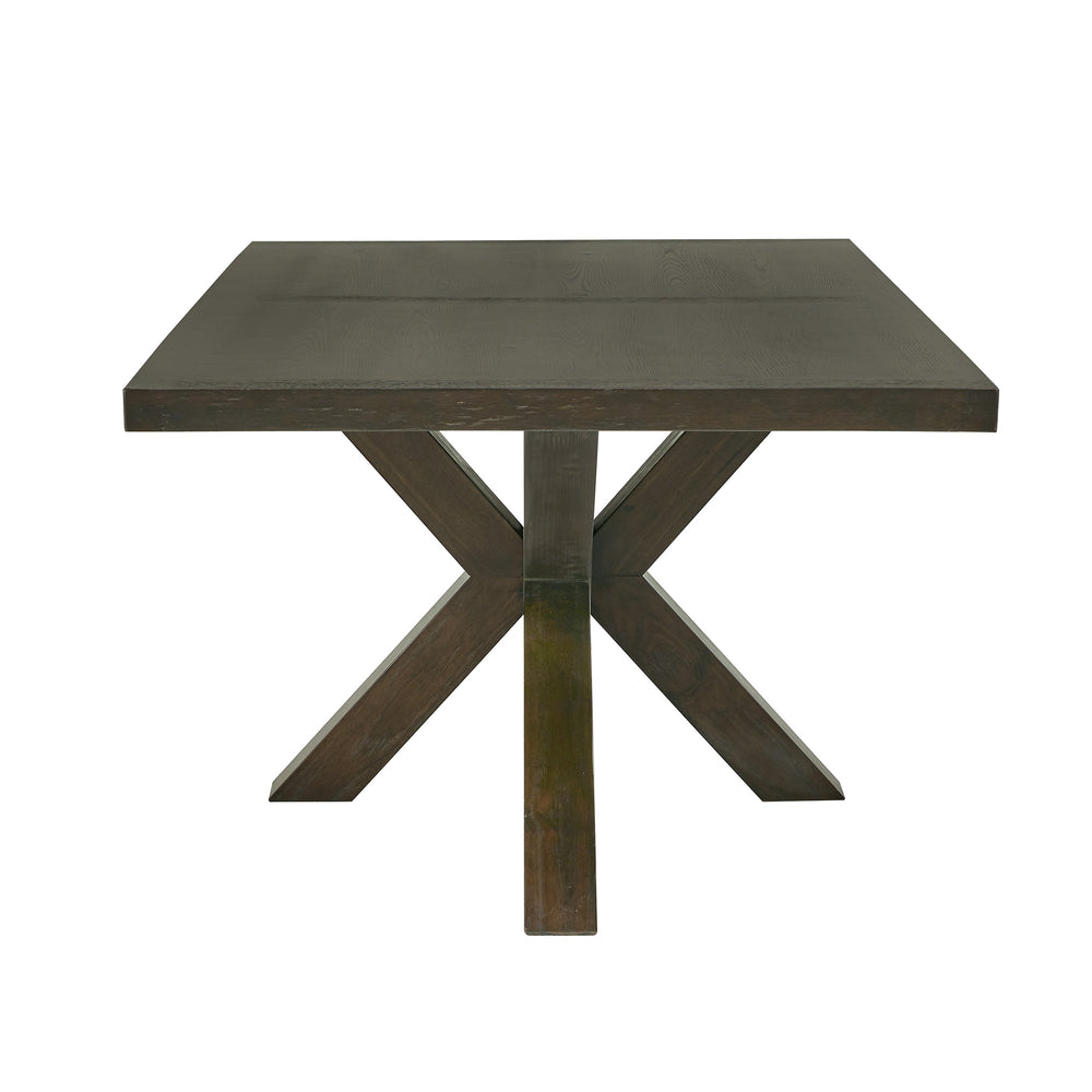 Homelegance Narvik Oak Veneer Dining Table with Sculptural Starburst Base in Weathered Grey 507GA-72RT