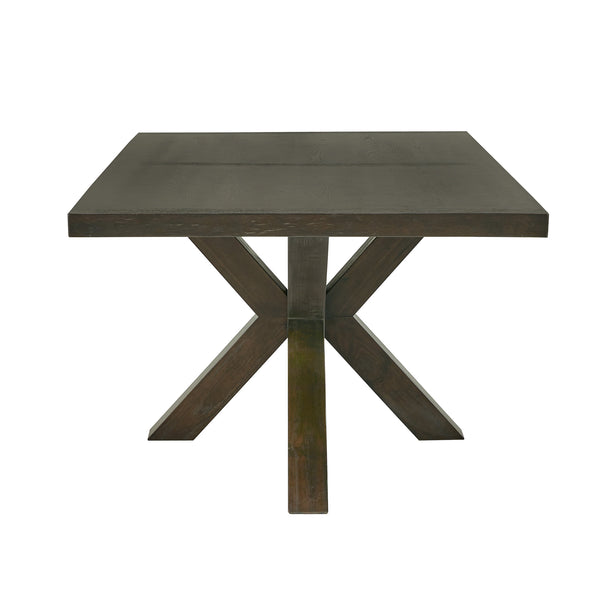Narvik Oak Veneer Dining Table with Sculptural Starburst Base in Weathered Grey