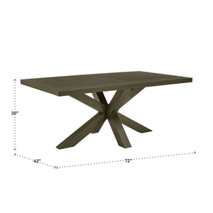 Narvik Oak Veneer Dining Table with Sculptural Starburst Base in Weathered Grey