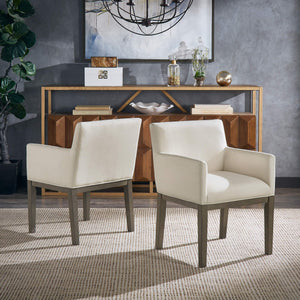 Narvik Upholstered Track Arm Chair Set Tapered Legs Modern Dining Seat