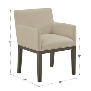 Narvik Upholstered Track Arm Chair Set Tapered Legs Modern Dining Seat