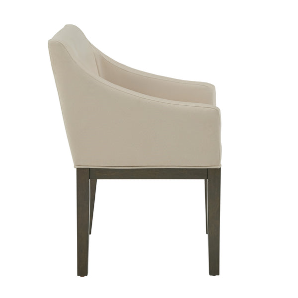 Narvik Upholstered Slope Arm Chair Rubberwood Frame Beige Fabric Dining