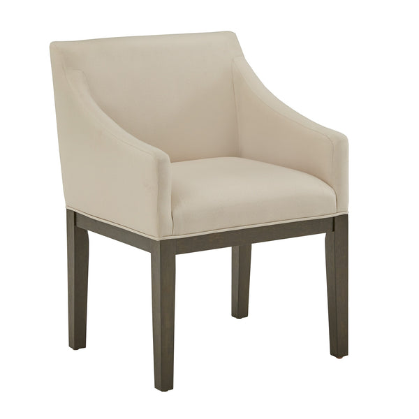 Narvik Upholstered Slope Arm Chair Rubberwood Frame Beige Fabric Dining