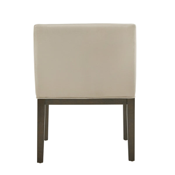 Narvik Upholstered Slope Arm Chair Rubberwood Frame Beige Fabric Dining