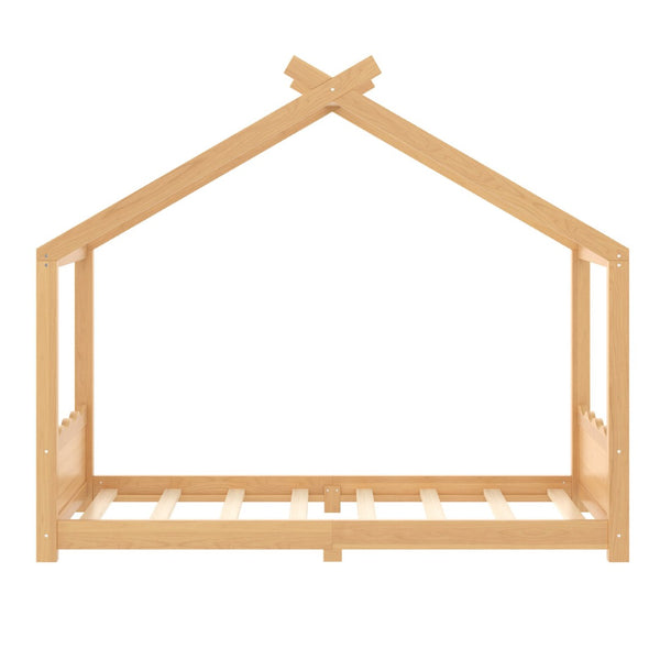 English Elm Twin House Frame Floor Bed Solid Pine Kids Room Montessori Low Profile Play Nook W1580P387836
