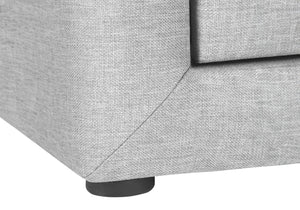 English Elm Nightstand, Grey Linen Upholstered End Table With Storage Drawers – Perfect For Bedroom & Living Room B2710P219503