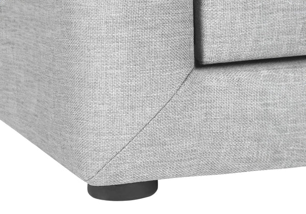 English Elm Nightstand, Grey Linen Upholstered End Table With Storage Drawers – Perfect For Bedroom & Living Room B2710P219503