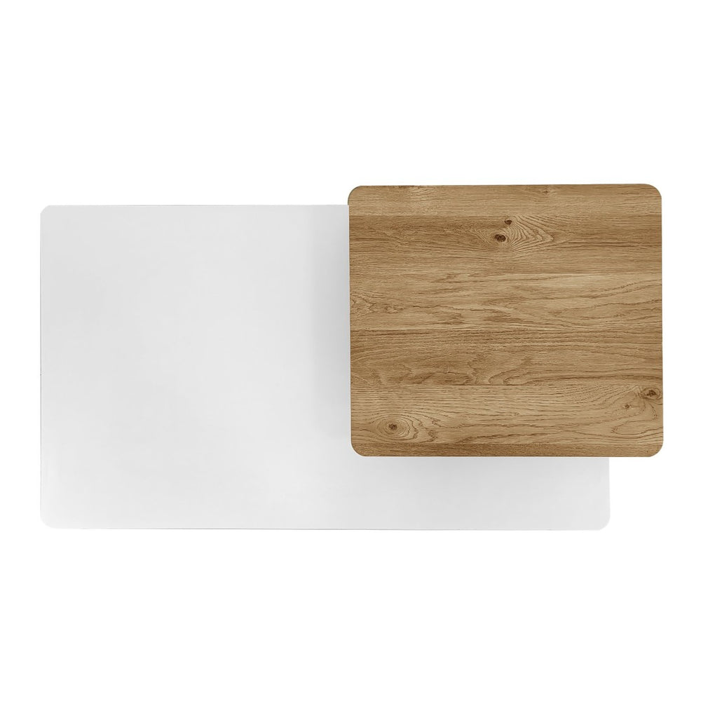 English Elm Vibe Nesting Coffee Tables Set Of 2 - Stylish Rectangular Farmhouse Design For Modern Living Spaces N724P294661K-GIGA